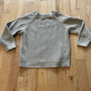 Neutral Minimalist Zara Kids 4-5Y Waffle Knit Winter Fall Sweater Quiet Luxury